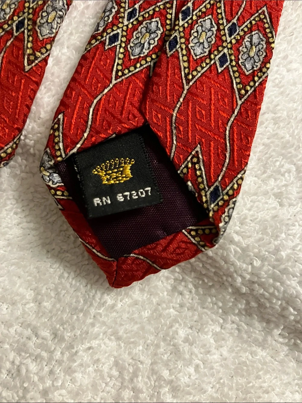 Mara by Countess Mara  Red Patterned Silk Tie